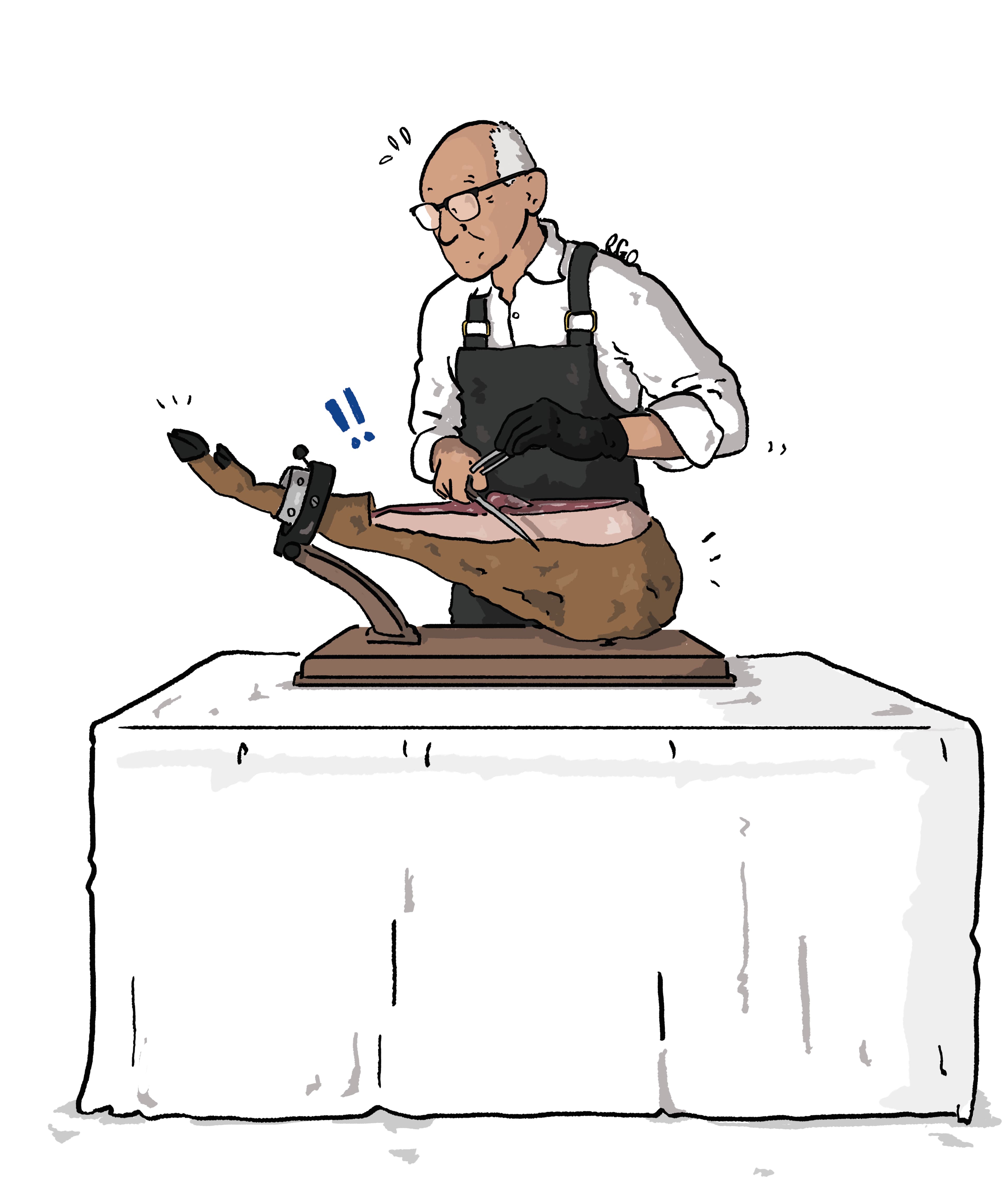 Ham snijden aan het been — borrelplank catering